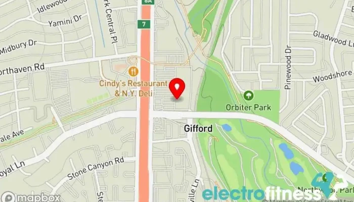 map of 24 Hour Fitness Gym, Fitness center, Indoor cycling, Indoor swimming pool, Personal trainer, Racquetball club, Sauna, Yoga studio in Dallas
