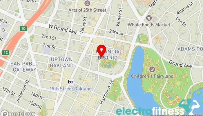 map of 24 Hour Fitness Gym, Fitness center, Personal trainer, Sauna, Yoga studio in Oakland
