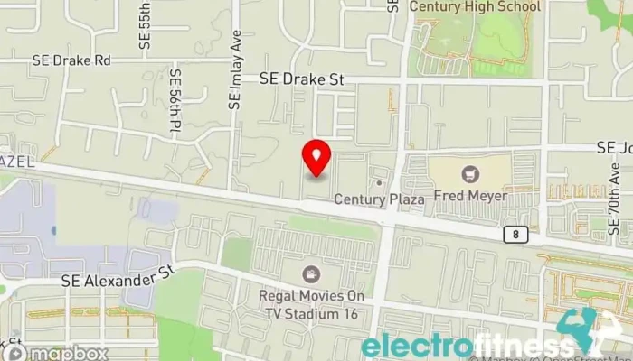 map of 24 Hour Fitness Gym, Fitness center, Indoor swimming pool, Personal trainer, Sauna, Training centre, Yoga studio in Hillsboro