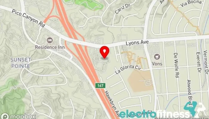 map of A Private Fitness Studio Gym in Santa Clarita