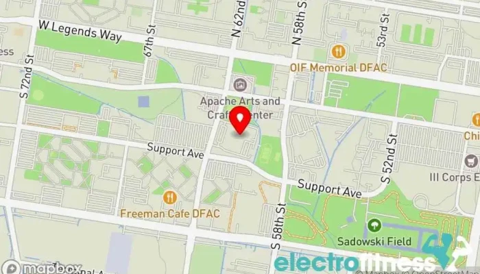 map of Abrams Physical Fitness Center Gym in Fort Cavazos