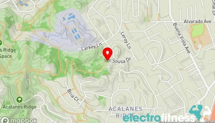 map of Acalanes Ridge Hiking area, Tourist attraction in Walnut Creek