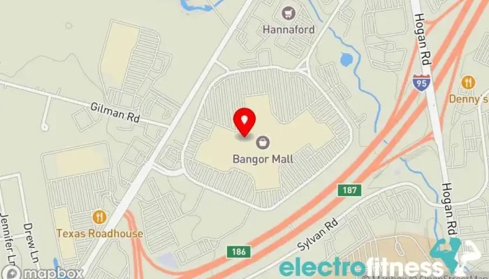 map of Adams 24/7 Fitness Gym in Bangor