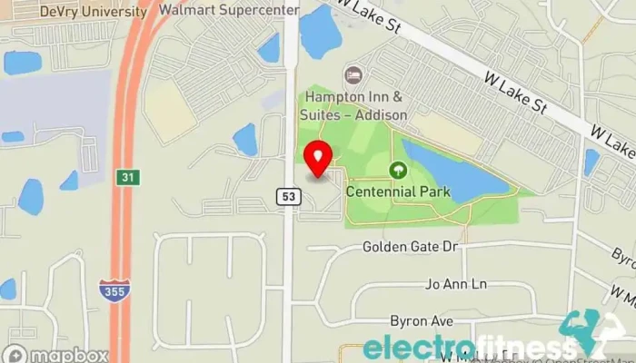 map of Addison Park District Club Fitness Gym in Addison
