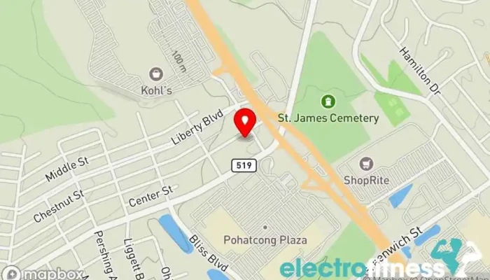 map of AKOA Fitness Studio Fitness center in Phillipsburg