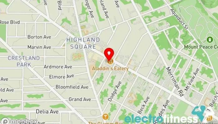 map of akron athletic collective Fitness center in Akron
