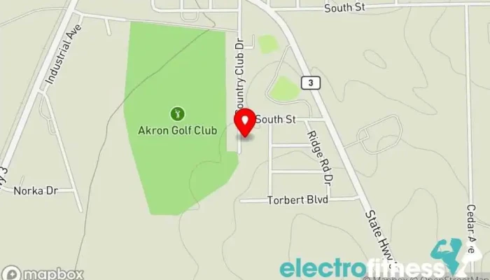 map of Akron Health Club Fitness center, Doctor, Gym in Akron