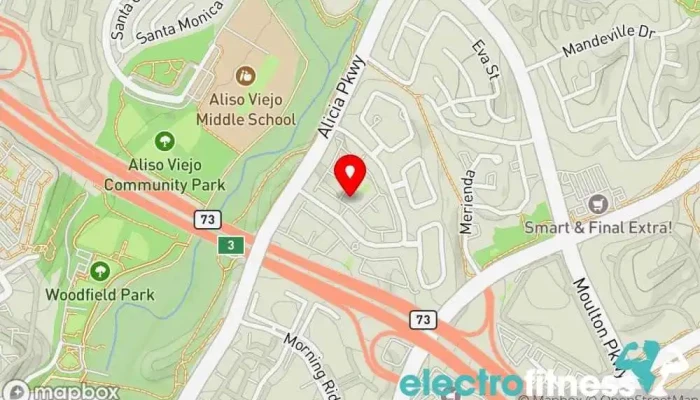 map of Aliso creek Fitness Gym in Aliso Viejo