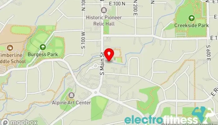 map of Alpine Fitness Gym, Fitness center, Personal trainer, Physical fitness program, Physical therapist in Alpine