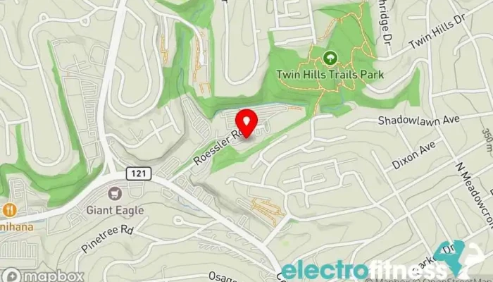 map of Amerifit Fitness Club Gym, Personal trainer in Pittsburgh