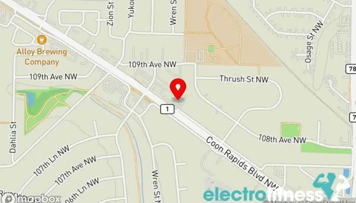 map of AMFitness Personal Training Personal trainer in Coon Rapids