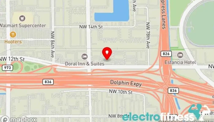map of Amped Fitness (Doral) Gym in Doral