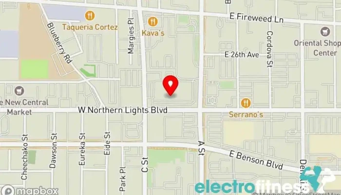 map of Anchorage Brazilian Jiu-Jitsu Martial arts school, Boxing gym, Jujitsu school, Muay Thai boxing gym, Wrestling school in Anchorage