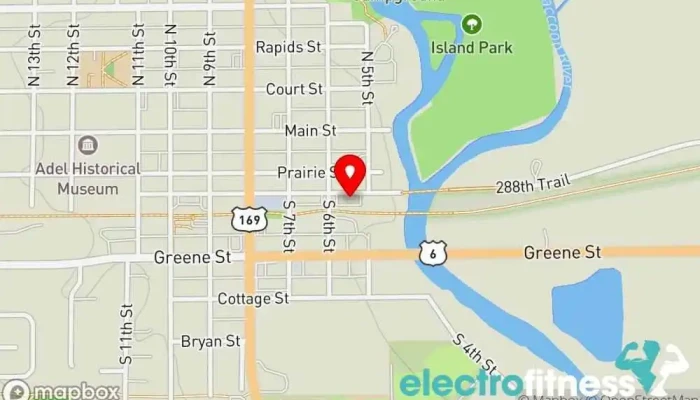map of Anytime Fitness Adel Iowa Gym, Fitness center, Personal trainer, Physical fitness program, Weightlifting area, Women's personal trainer in Adel