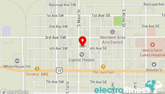 map of Anytime Fitness Gym, Fitness center, Personal trainer, Physical fitness program, Weightlifting area, Women's personal trainer in Aberdeen