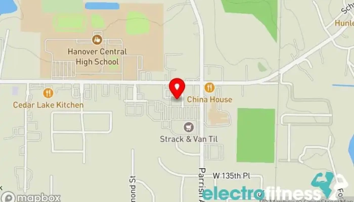 map of Anytime Fitness Gym, Fitness center, Personal trainer, Physical fitness program, Weightlifting area, Women's personal trainer in Cedar Lake