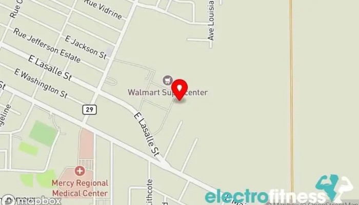map of Anytime Fitness Gym, Fitness center, Personal trainer, Physical fitness program, Weightlifting area, Women's personal trainer in Ville Platte