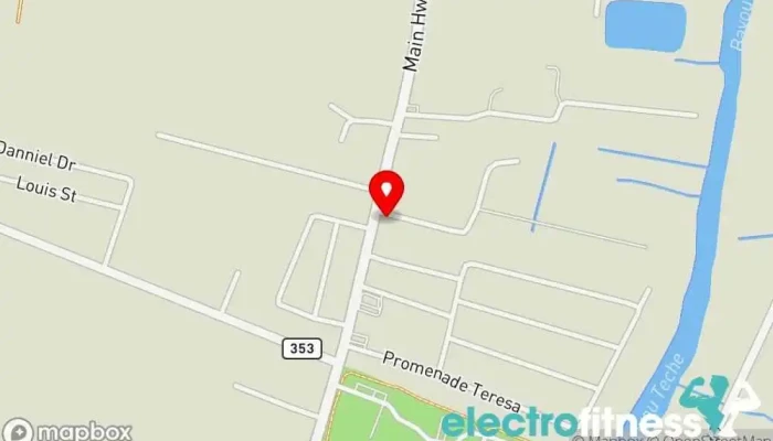 map of Anytime Fitness Gym, Fitness center, Personal trainer, Physical fitness program, Weightlifting area, Women's personal trainer in St Martinville