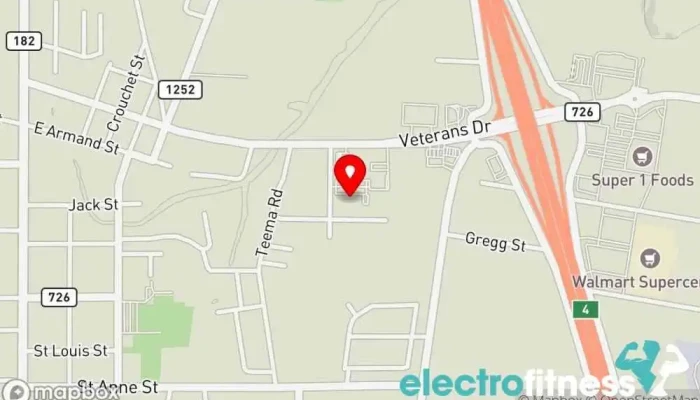 map of Anytime Fitness Gym, Fitness center, Personal trainer, Physical fitness program, Weightlifting area, Women's personal trainer in Carencro