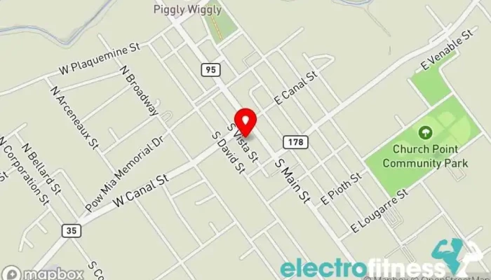 map of Anytime Fitness Gym, Fitness center, Personal trainer, Physical fitness program, Weightlifting area, Women's personal trainer in Church Point
