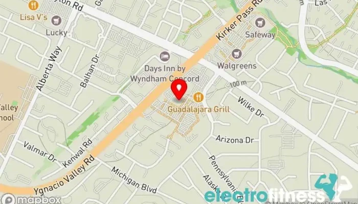 map of Anytime Fitness Gym, Fitness center, Personal trainer, Physical fitness program, Weightlifting area, Women's personal trainer in Concord