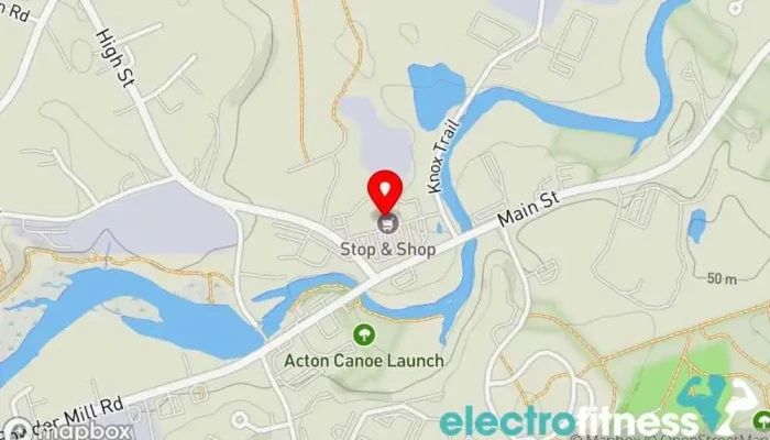 map of Anytime Fitness Gym, Fitness center, Personal trainer, Physical fitness program, Weightlifting area, Women's personal trainer in Acton