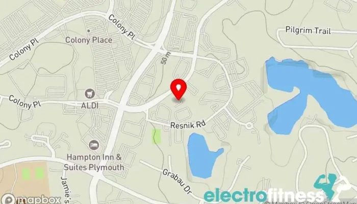 map of Anytime Fitness Gym, Fitness center, Personal trainer, Physical fitness program, Weightlifting area, Women's personal trainer in Plymouth