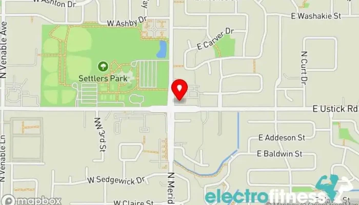 map of Anytime Fitness Gym, Fitness center, Personal trainer, Physical fitness program, Weightlifting area, Women's personal trainer in Meridian