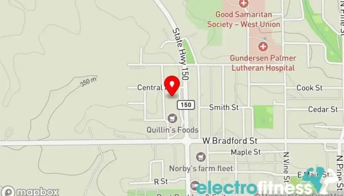 map of Anytime Fitness Gym, Fitness center, Personal trainer, Physical fitness program in West Union