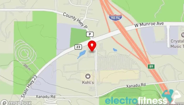 map of Anytime Fitness Gym, Fitness center, Personal trainer, Physical fitness program, Weightlifting area, Women's personal trainer in Wisconsin Dells
