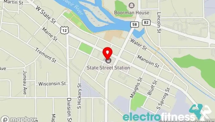 map of Anytime Fitness Gym, Fitness center, Personal trainer, Physical fitness program, Weightlifting area, Women's personal trainer in Mauston