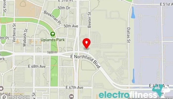 map of Anytime Fitness Gym, Fitness center, Personal trainer, Physical fitness program, Weightlifting area, Women's personal trainer in Denver