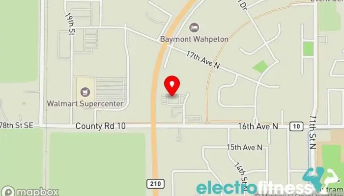 map of Anytime Fitness Gym, Fitness center, Personal trainer, Physical fitness program, Weightlifting area, Women's personal trainer in Wahpeton