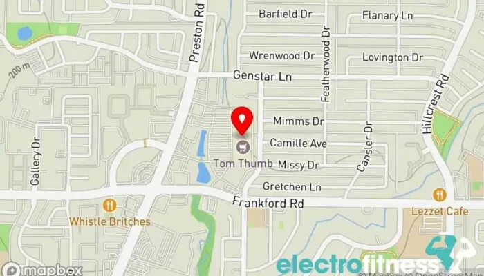 map of Anytime Fitness Gym, Fitness center, Personal trainer, Physical fitness program, Weightlifting area, Women's personal trainer in Dallas