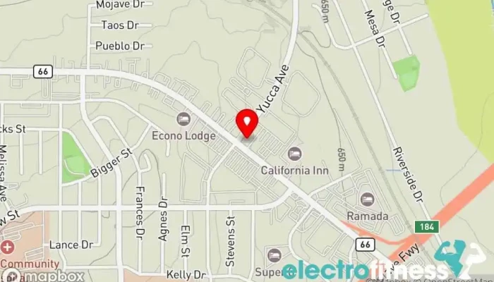 map of Anytime Fitness Gym, Fitness center, Personal trainer, Physical fitness program, Weightlifting area, Women's personal trainer in Barstow