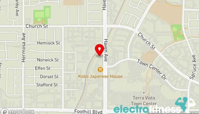 map of Anytime Fitness Gym, Fitness center, Personal trainer, Physical fitness program, Weightlifting area, Women's personal trainer in Rancho Cucamonga