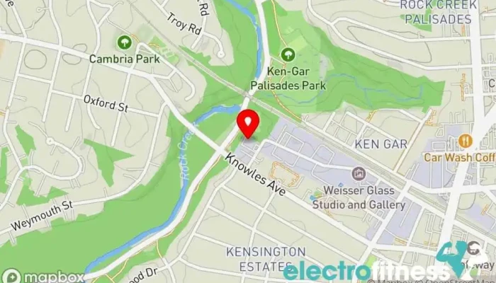 map of Anytime Fitness Gym, Fitness center, Personal trainer, Physical fitness program, Weightlifting area, Women's personal trainer in Kensington