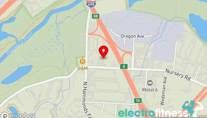 map of Anytime Fitness Gym, Fitness center, Personal trainer, Physical fitness program, Weightlifting area, Women's personal trainer in Linthicum Heights
