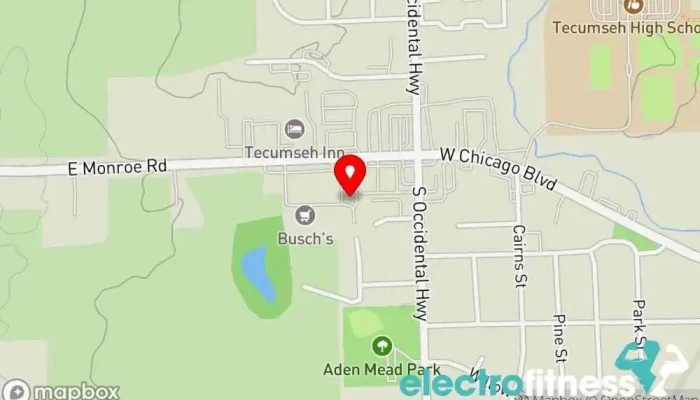 map of Anytime Fitness Gym, Fitness center, Personal trainer, Physical fitness program, Weightlifting area, Women's personal trainer in Tecumseh
