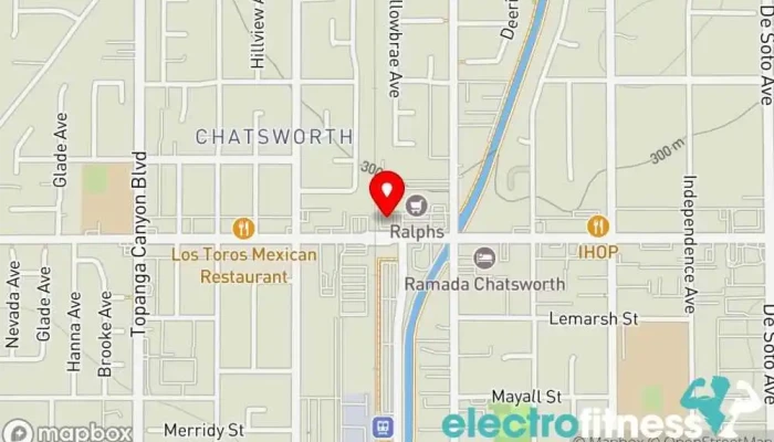 map of Anytime Fitness Gym, Fitness center, Personal trainer, Physical fitness program, Weightlifting area, Women's personal trainer in Chatsworth