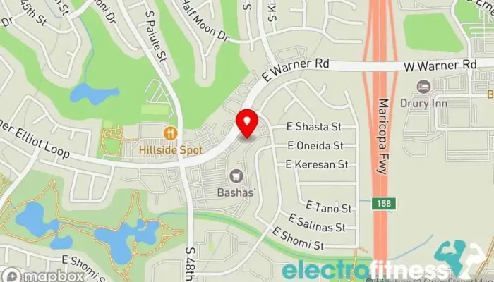 map of Anytime Fitness Gym, Fitness center, Personal trainer, Physical fitness program, Weightlifting area, Women's personal trainer in Phoenix