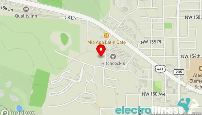 map of Anytime Fitness Gym, Fitness center, Personal trainer, Physical fitness program, Weightlifting area, Women's personal trainer in Alachua