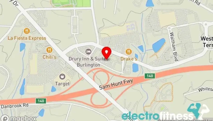 map of Anytime Fitness Gym, Fitness center, Personal trainer, Physical fitness program, Weightlifting area, Women's personal trainer in Burlington