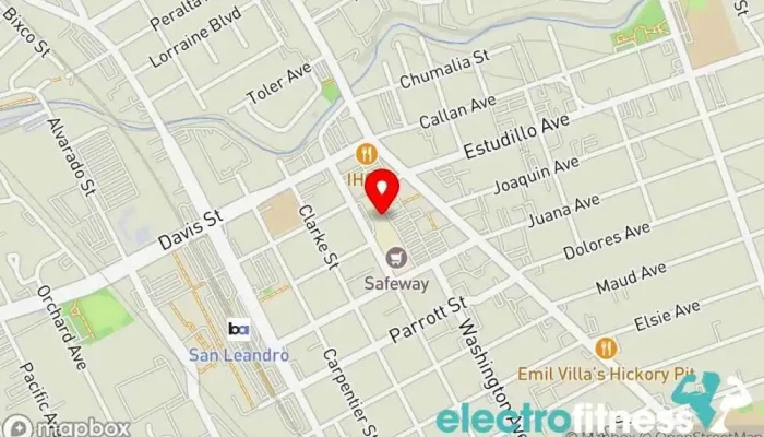 map of Anytime Fitness Gym, Fitness center, Personal trainer, Physical fitness program, Weightlifting area, Women's personal trainer in San Leandro