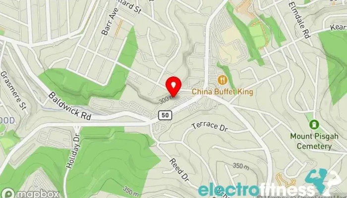 map of Anytime Fitness Gym, Fitness center, Personal trainer, Physical fitness program, Weightlifting area, Women's personal trainer in Pittsburgh