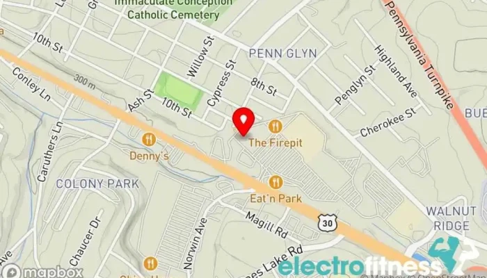 map of Anytime Fitness Gym, Fitness center, Personal trainer, Physical fitness program, Weightlifting area, Women's personal trainer in Irwin