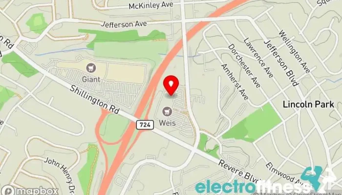 map of Anytime Fitness Gym, Fitness center, Personal trainer, Physical fitness program, Weightlifting area, Women's personal trainer in Reading