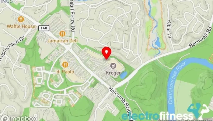map of Anytime Fitness Gym, Fitness center, Personal trainer, Physical fitness program, Weightlifting area, Women's personal trainer in Johns Creek
