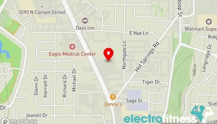 map of Anytime Fitness Gym, Fitness center, Personal trainer, Physical fitness program, Weightlifting area, Women's personal trainer in Carson City