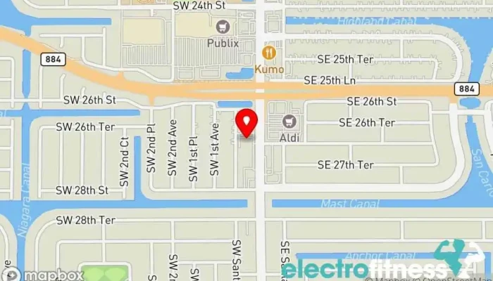 map of Anytime Fitness Gym, Fitness center, Personal trainer, Physical fitness program, Weightlifting area, Women's personal trainer in Cape Coral